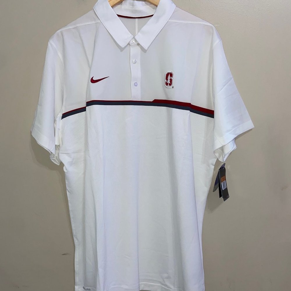 Nike Stanford Cardinal Team Issue Sideline Football Polo Golf Shirt 2XL 815980